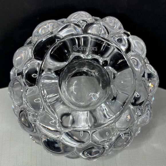 Crystal Orrefors Bubble Votive Holder Sweden Raspberry Signed Crystal Tea Light - Picture 4 of 6